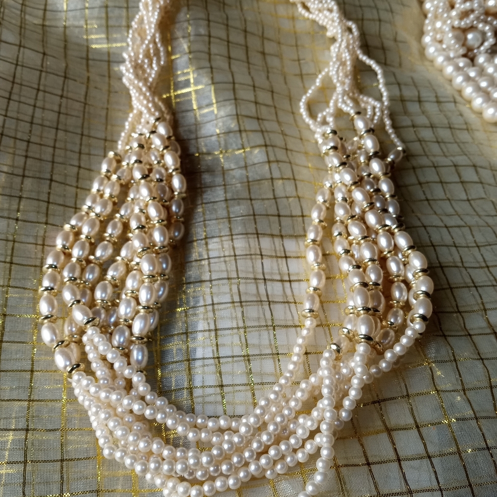 Two Pearl Multi-Strand Necklaces - image 6